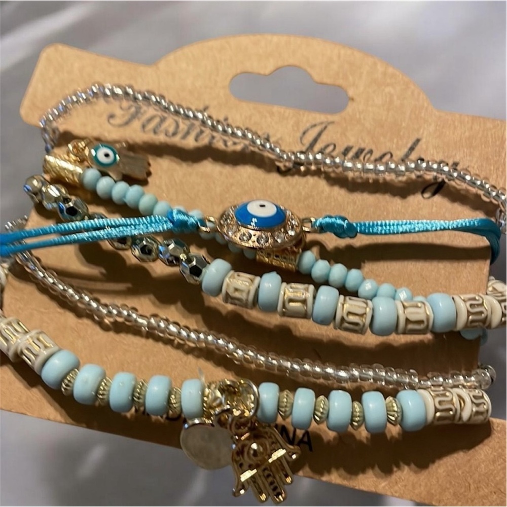 NEW 6 pc Yoga Evil Eye Mix Matched Beautiful Bracelet
